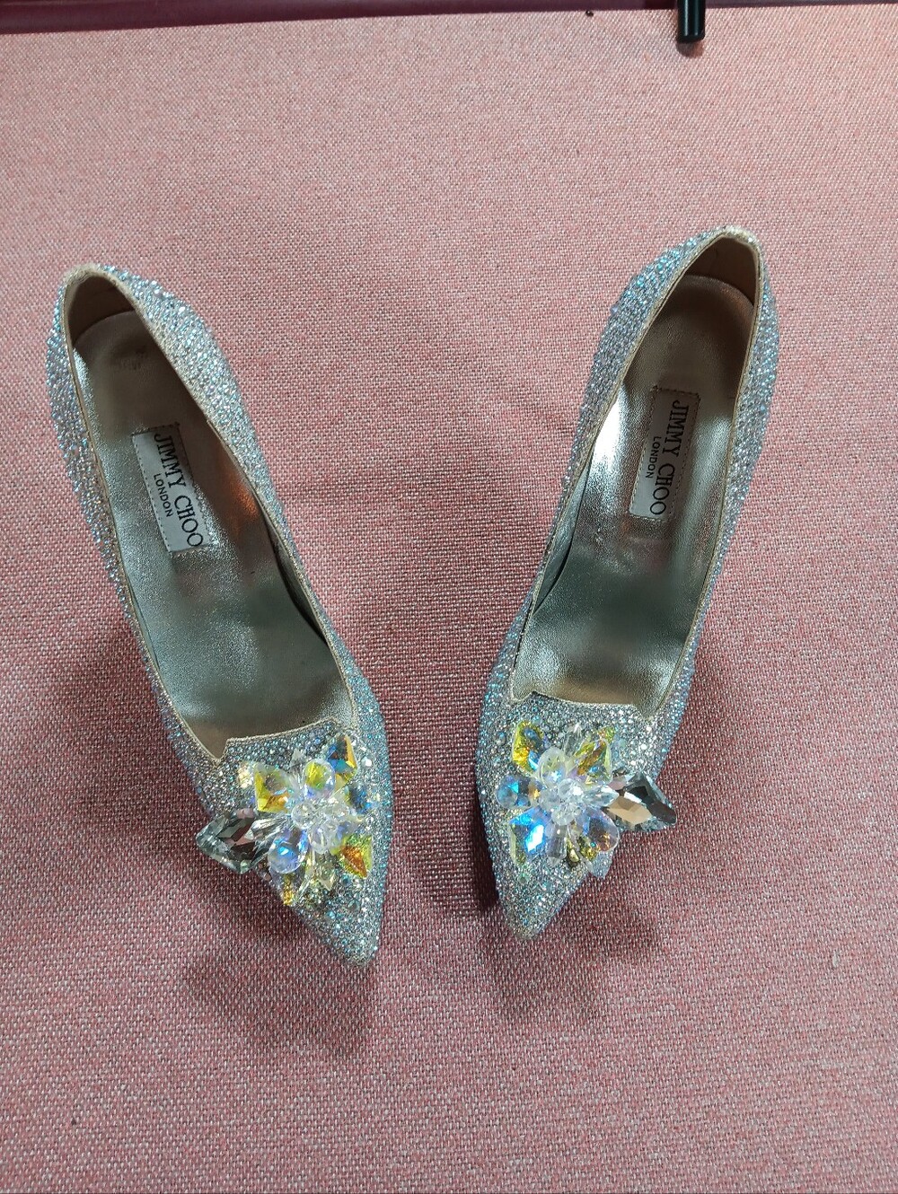 Jimmy Choo Crystal Embellished Pointed Toe Pumps US 11 EU 42 Made in Italy